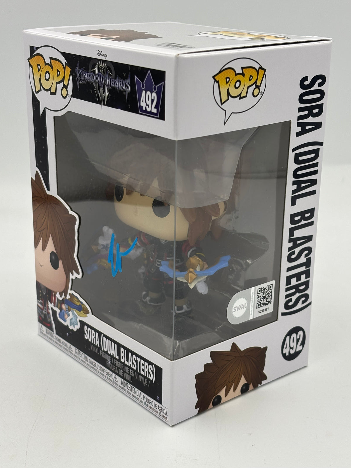 Sora (Dual Blasters)  - #492 - Funko Pop! -  Disney - Kingdom Hearts - Signed By Hayley Joel Osment - SWAU Certified