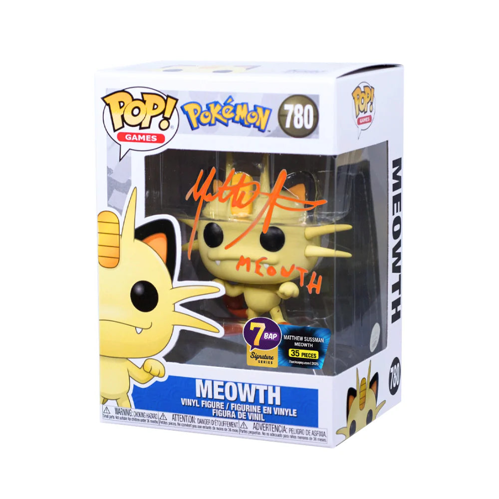 Meowth - #780 - Funko Pop! - Games - Pokemon - Signed By Matthew Sussman - 7BAP 35 PCS