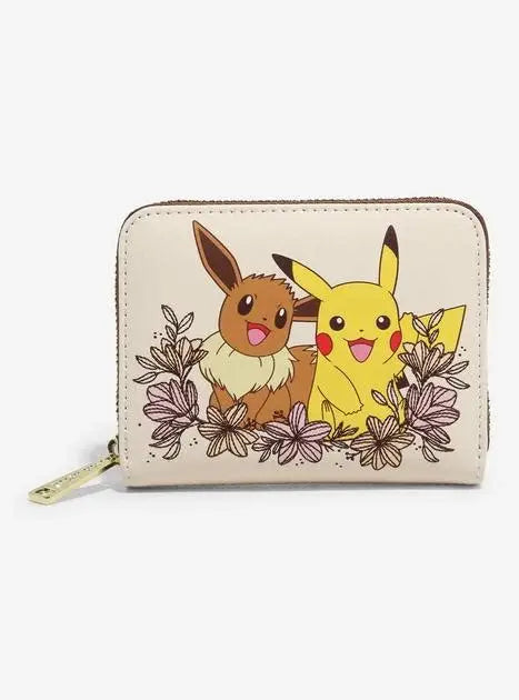 Pokémon Pikachu & Eevee Poke Ball Floral Wallet - Loungefly