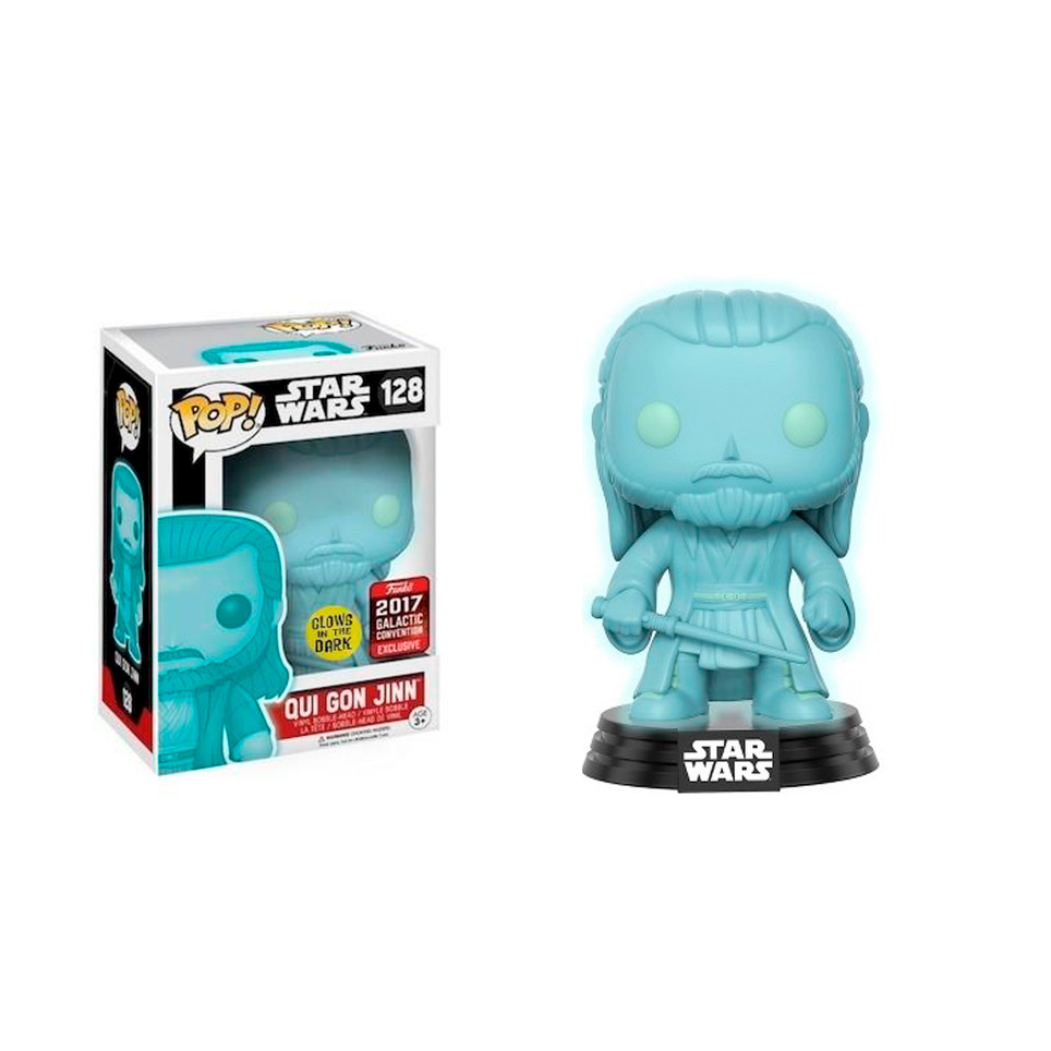 Qui-Gon Jinn - #128 - Funko Pop! - Star Wars - GITD - 2017 Galactic Con Exclusive