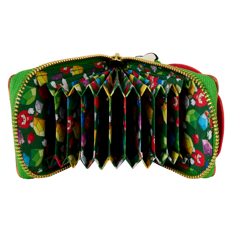 Sonic The Hedgehog Limited Edition Knuckles Emerald Glitter Accordion Wallet- Loungefly