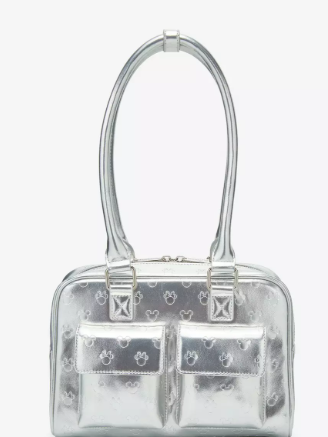 Disney Mickey Mouse Minnie Mouse Debossed Metallic Hand Bag- Loungefly