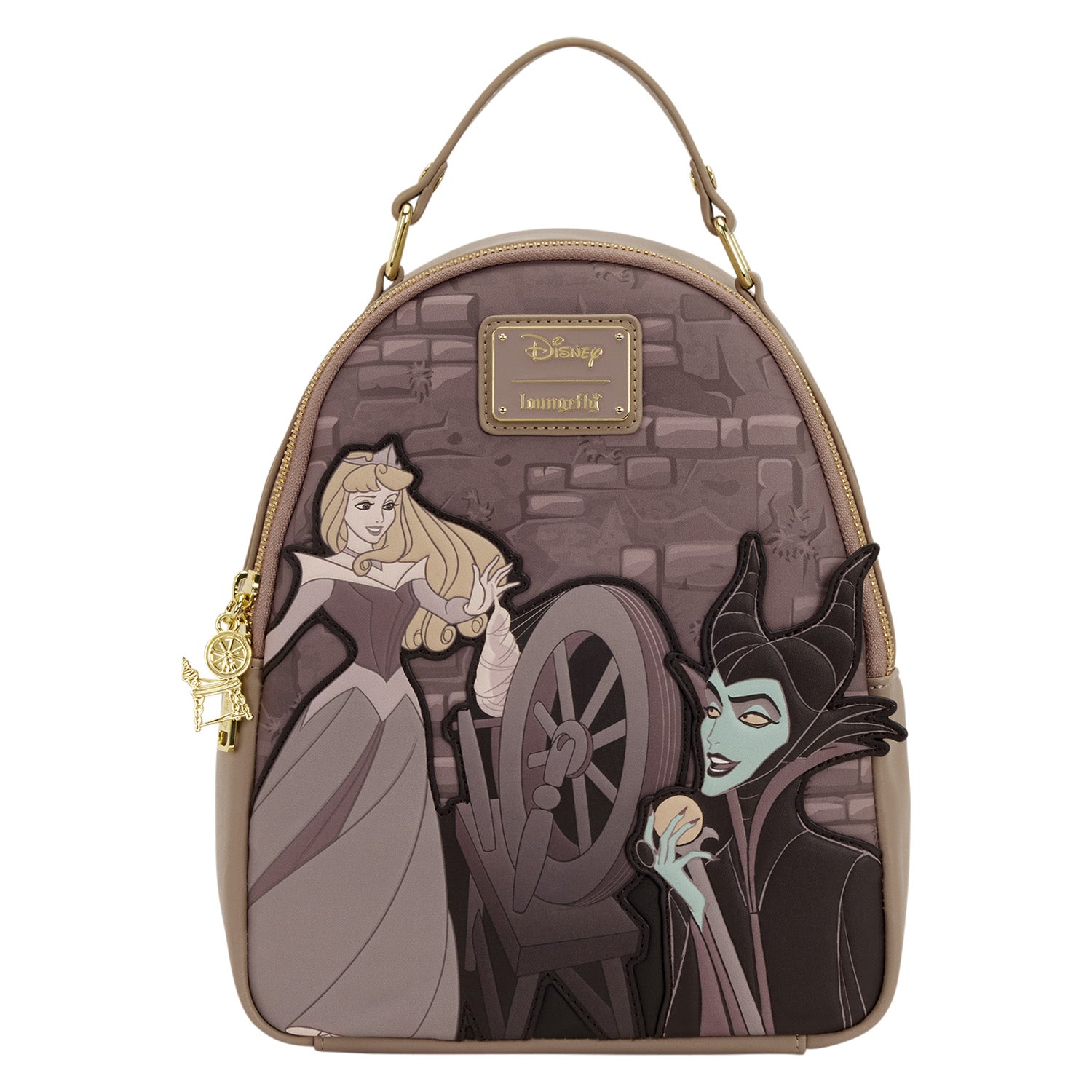 Disney Sleeping Beauty Spinning Wheel Mini Backpack - Loungefly