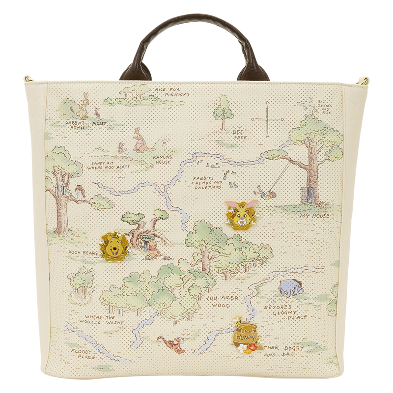 Winnie the Pooh Hundred Acre Wood Tote Pin Trader Crossbody Bag - Loungefly