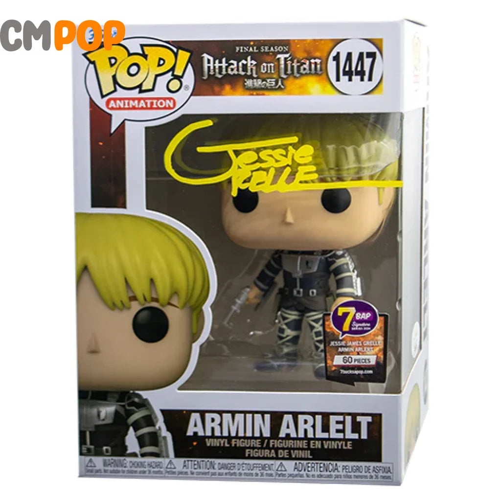 Armin Arlert - #1447 Funko Pop! Animation Attack On Titan Signed By James Grelle (60 Pcs) Certified