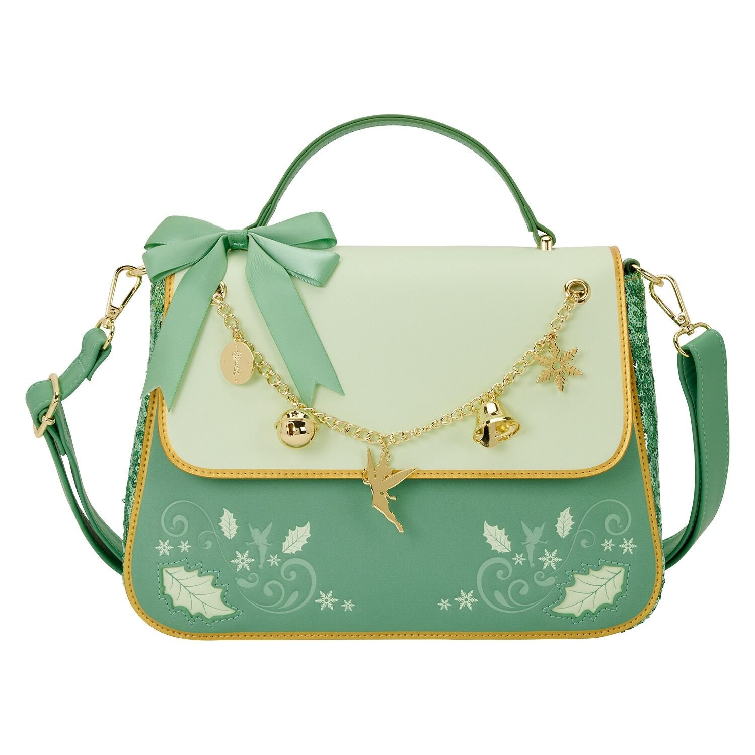 Tinker Bell Holiday Sequin Crossbody Bag with Charms – Loungefly - PRE ORDER - On Sale 17th October