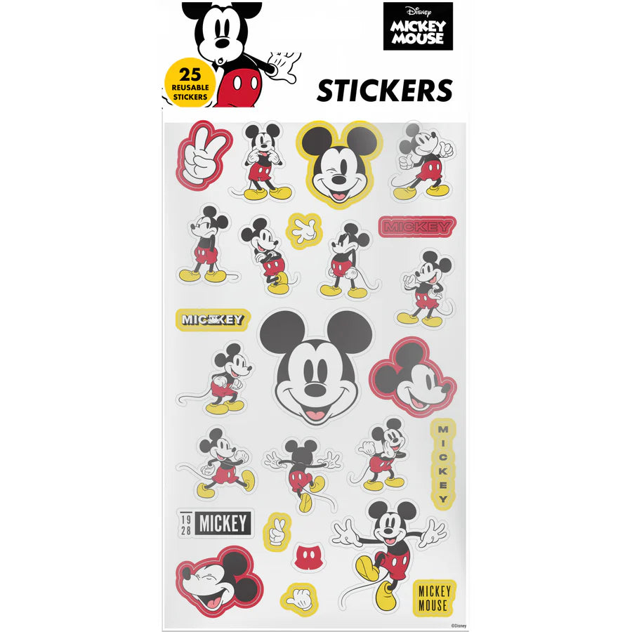 Mickey (Simply Bold) 25Pc Reuseable Paper Stickers