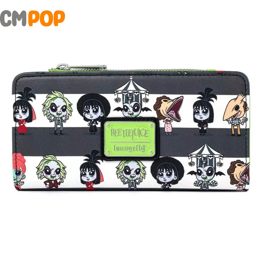 Beetlejuice Group Chibi All Over Print Wallet - Loungefly