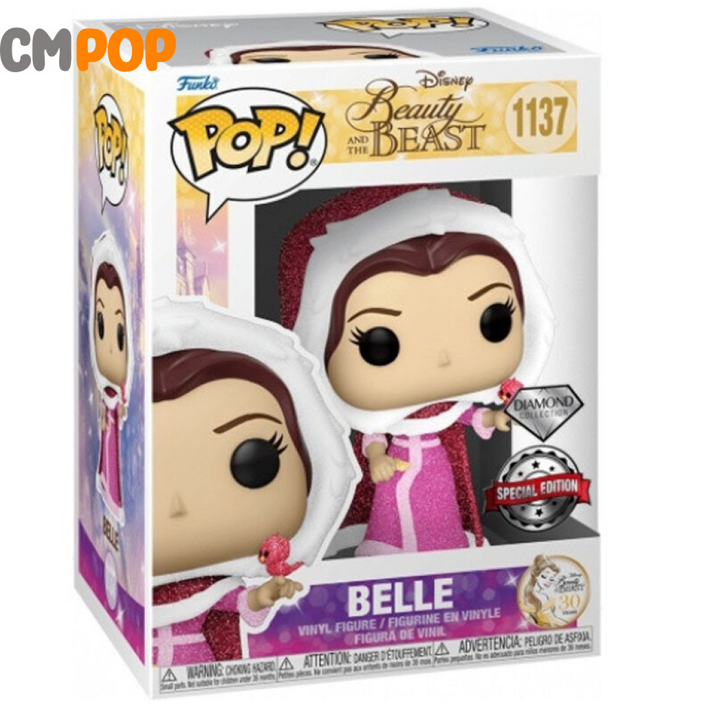 Belle (Winter) Diamond Glitter Exclusive Figure - #1137 Funko Pop! Beauty And The Beast Pop