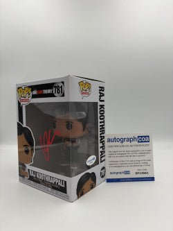 Raj Koothrappali  - #781 - The Big Bang Theory  - Funko Pop - Television - Signed By Kunal Nayyar - Certified Autographcoa