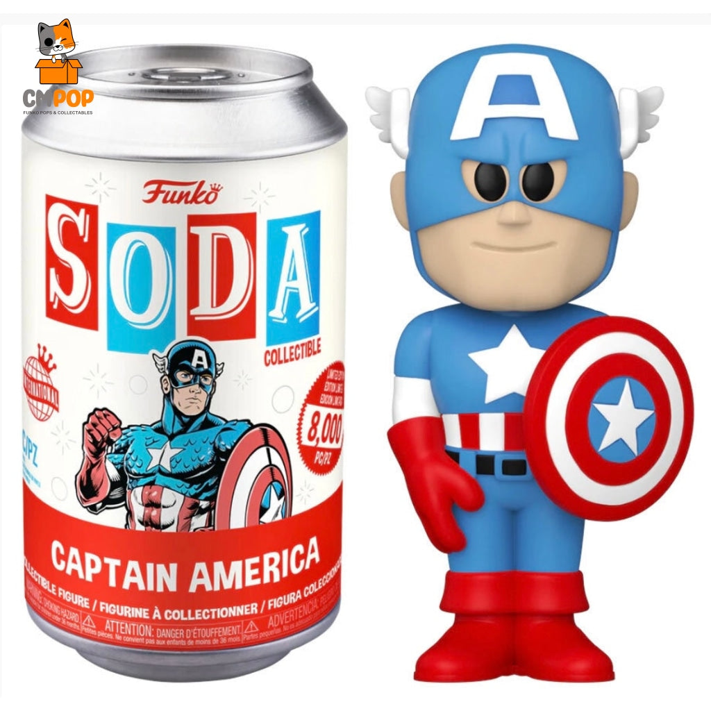 Captain America - Funko Vinyl Soda 8 000 Pieces Marvel Chance Of Chase