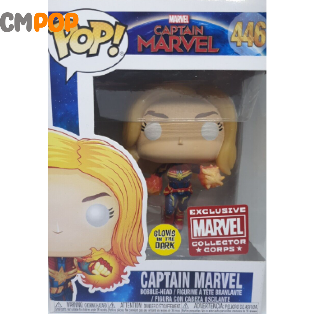 Captain Marvel - #446 Funko Pop! Glow In The Dark Exclusive Pop