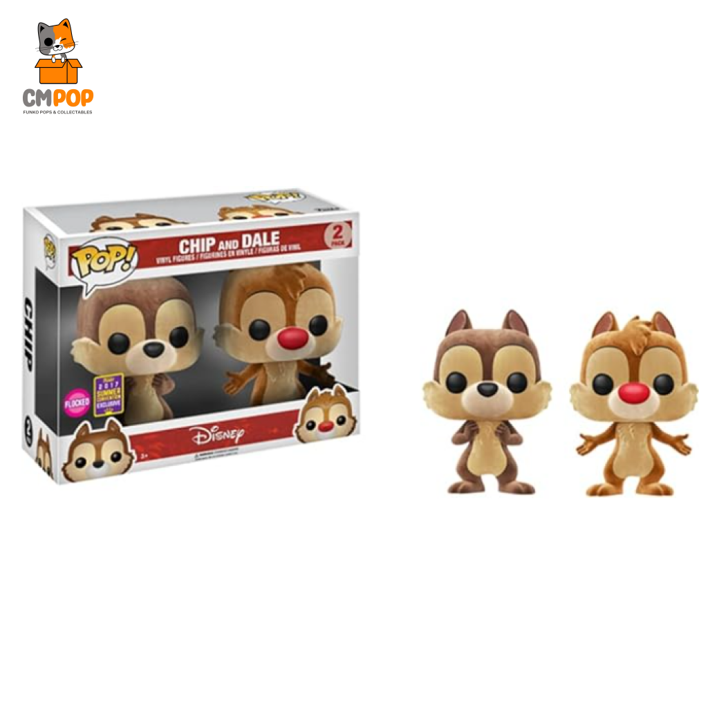 Chip And Dale - Flocked- Disney Funko Pop! 2017 Summer Convention Exclusive Pop