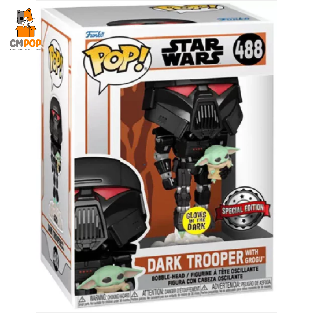 Dark Trooper With Grogu- #488 - Funko Pop! Star Wars Gitd Special Edition Pop