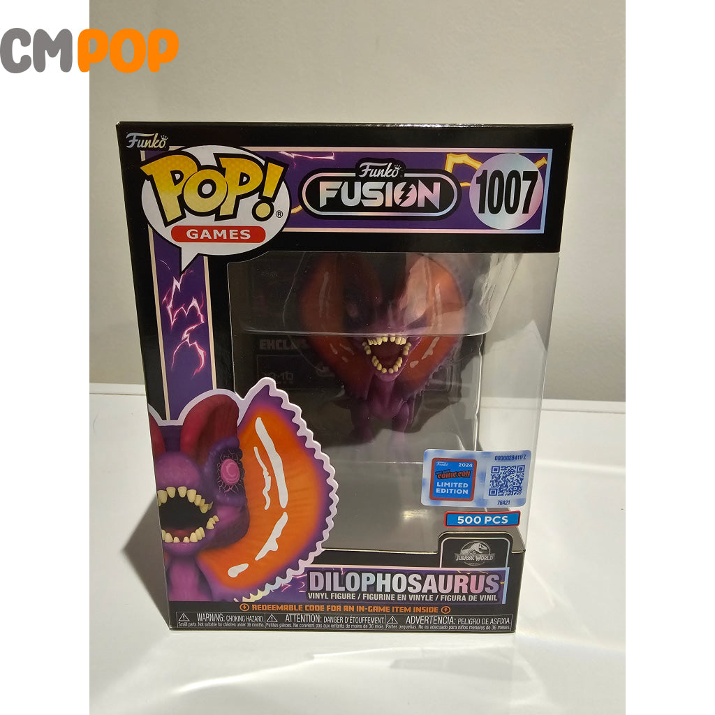 Dilophosarus - #1007 Funko Fusion Jurassic World Le 500 Piece Nycc Con Stickered Exclusive Pop