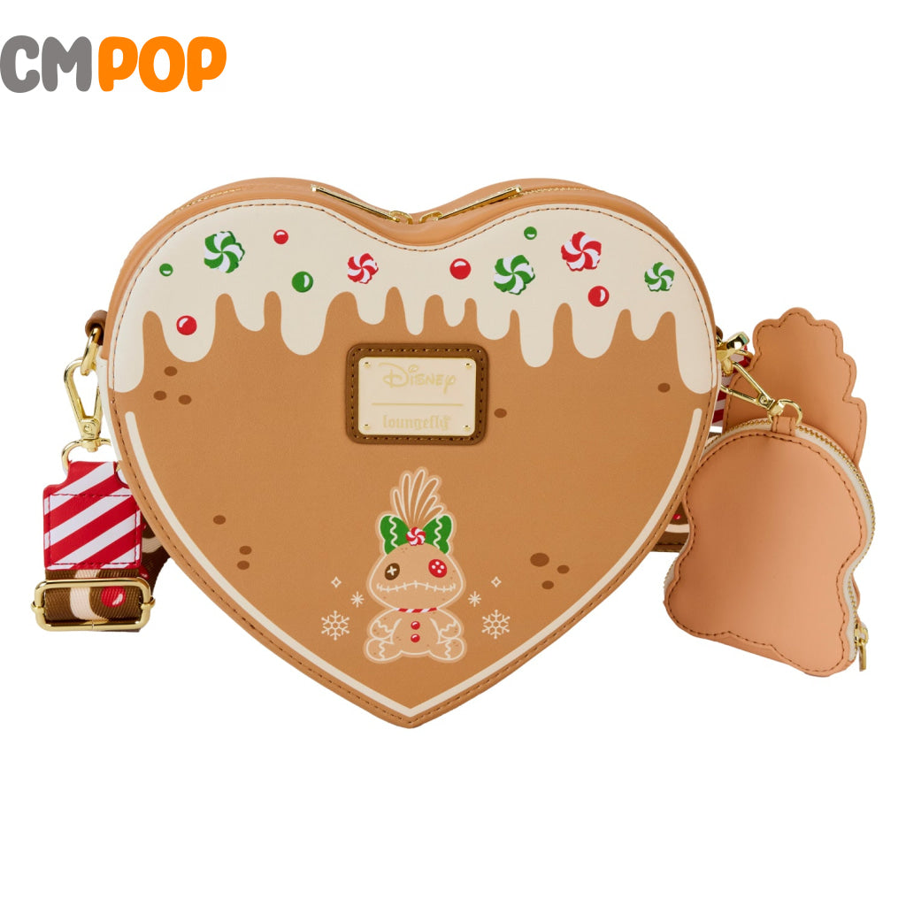 Disney Lilo And Stitch Angel Gingerbread Heart Crossbody Bag - Loungefly