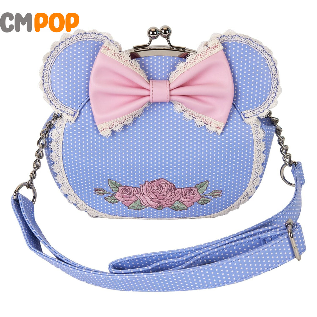 Disney Minnie Floral and Lace Kisslock Crossbody - Loungefly Loungefly