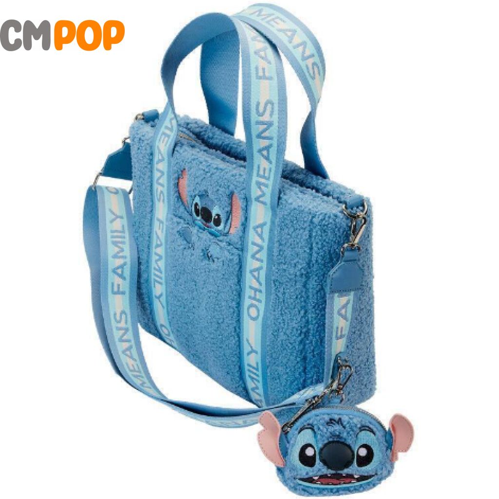 Disney Stitch Plush Tote Bag With Coin - Loungefly