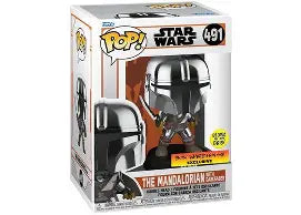 The Mandalorian with Darksaber - #491 - Funko Pop! - Star Wars - GITD - Box Warehouse Exclusive