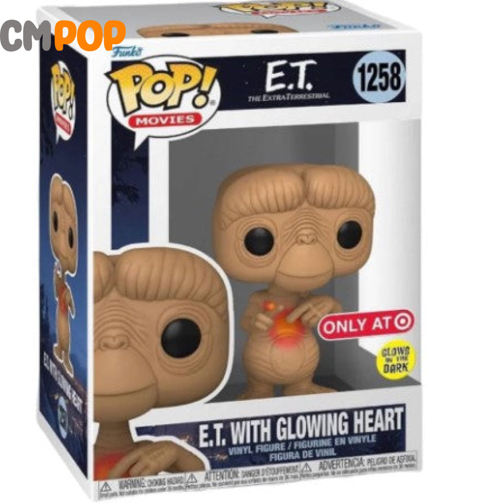 E.t With Glowing Heart - #1258- Funko Pop! Glows In Dark Target Exclusive Pop