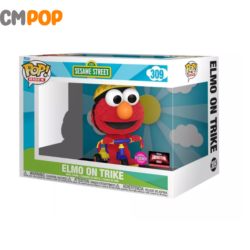 Elmo On Trike - Sesame Street # 309 Funko Pop! Tv Flocked Target Con 2024 Limited Edition Exclusive