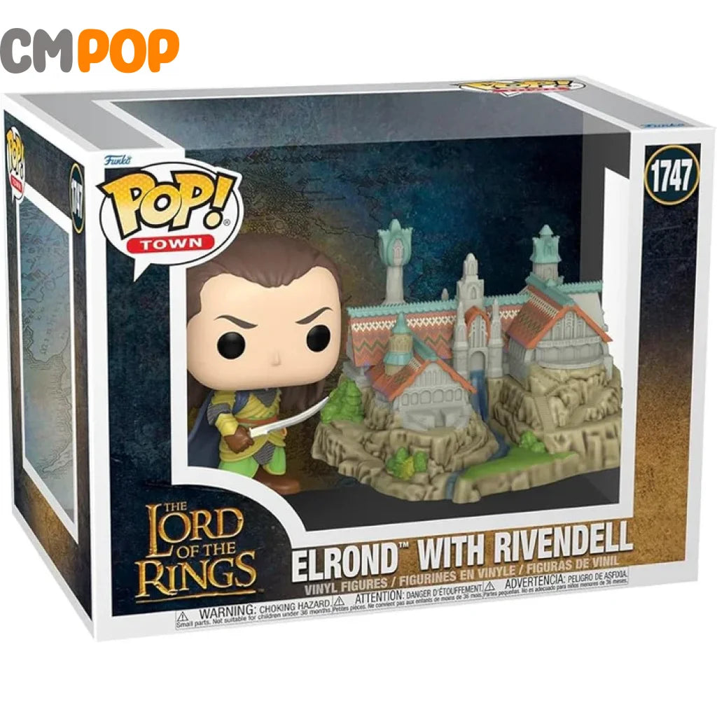 Elrond With Rivendell - #1747 Funko Pop! Town The Lord Of The Rings Pop