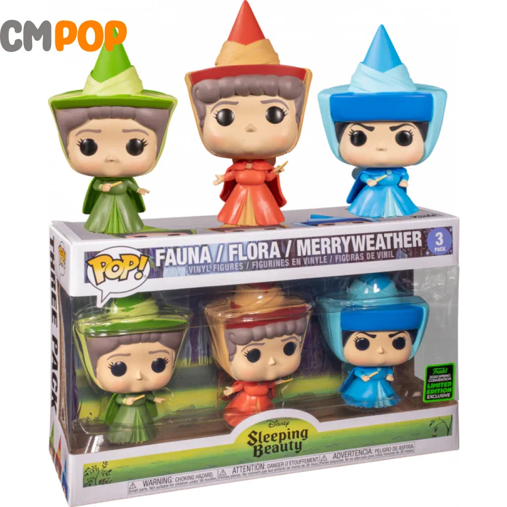 Flora And Merryweather - 3 Pack Funko Pop! Disney Sleeping Beauty 2020 Spring Convention Limited