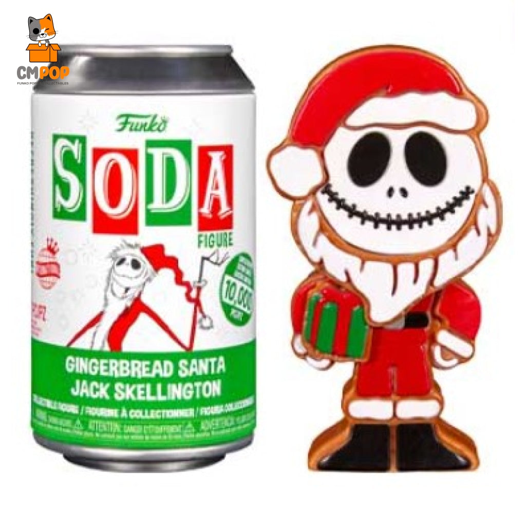 Gingerbread Santa Jack Skellington - Funko Vinyl Soda 10 000 Pieces The Nightmare Before Christmas