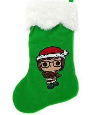 Overwatch Mei Holiday Santa Funko Green White Embroidered Christmas Stocking