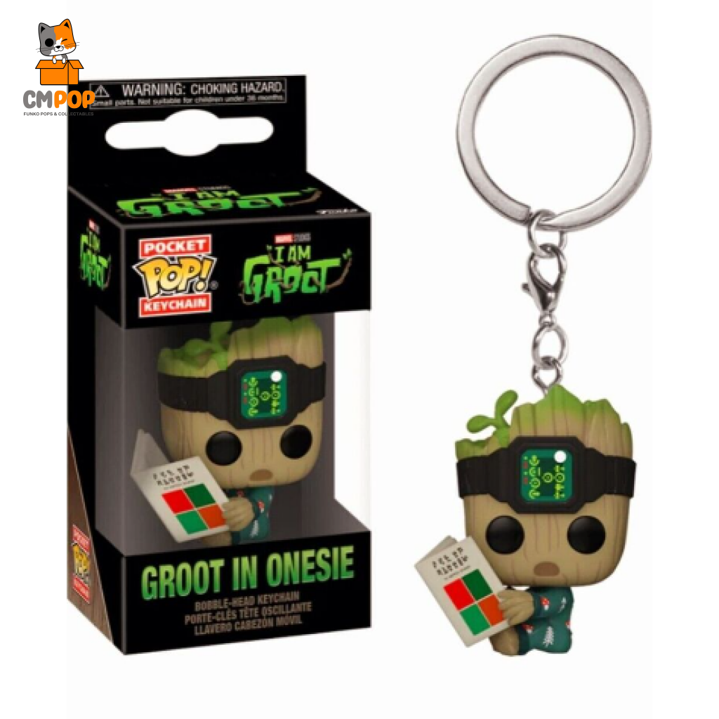 Groot In Onesie With Book - Funko Pop! Keychain Marvel Pop
