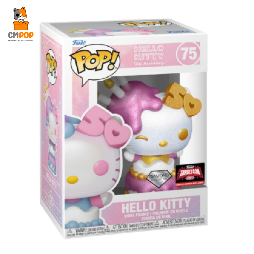 Hello Kitty 50Th Anniversary - #75 Funko Pop! Diamond Collection Target Con 2024 Limited Edition