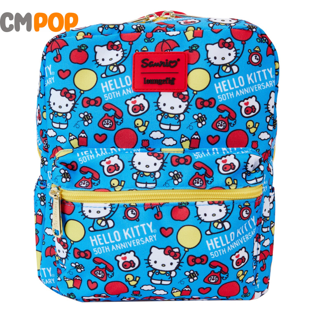 Hello Kitty 50Th Anniversary Classic Aop Nylon Square - Mini Backpack Loungefly