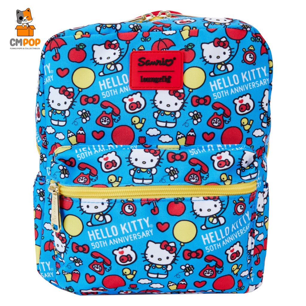 Hello Kitty 50Th Anniversary Classic Aop Nylon Square - Mini Backpack Loungefly