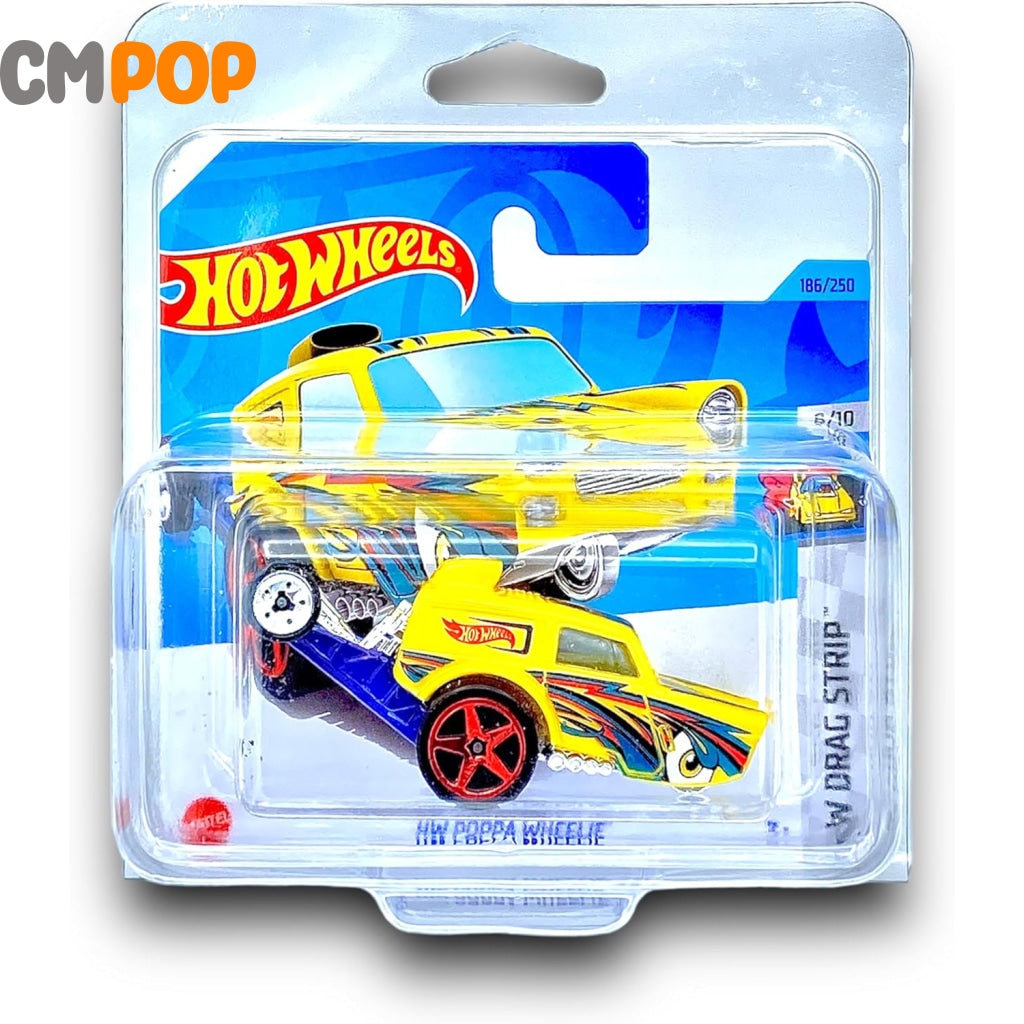 Hot Wheels - HW Drag Strip - HW Poppa Wheelie (186/250) - Yellow (Half Card) Toy