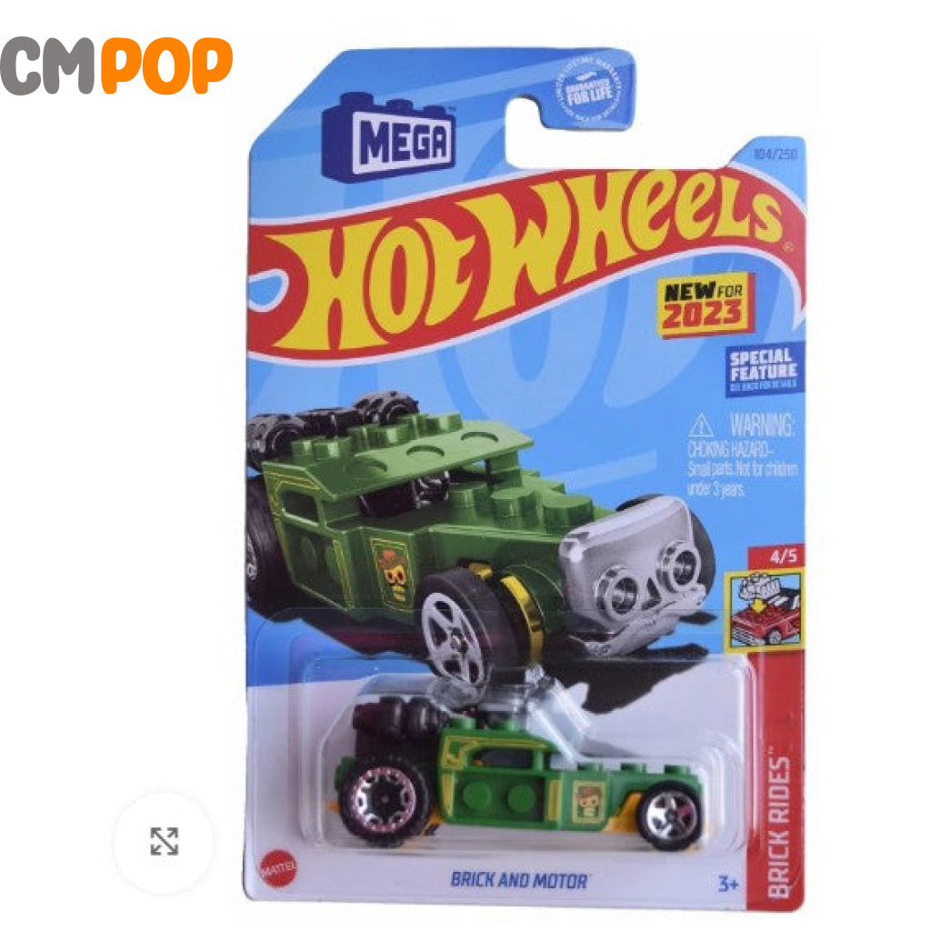 Hot Wheels - MEGA: Brick Rides - Brick and Motor (104/250) - Green (Half Card) Toys & Games