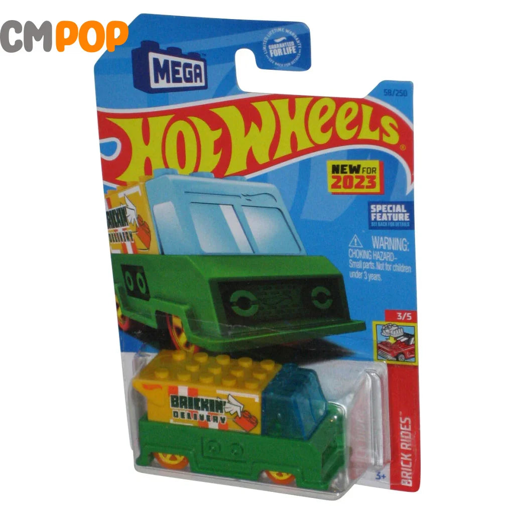Hot Wheels - MEGA: Brick Rides - Brickin’ Delivery (58/250) - Yellow (Full Card) Toys & Games