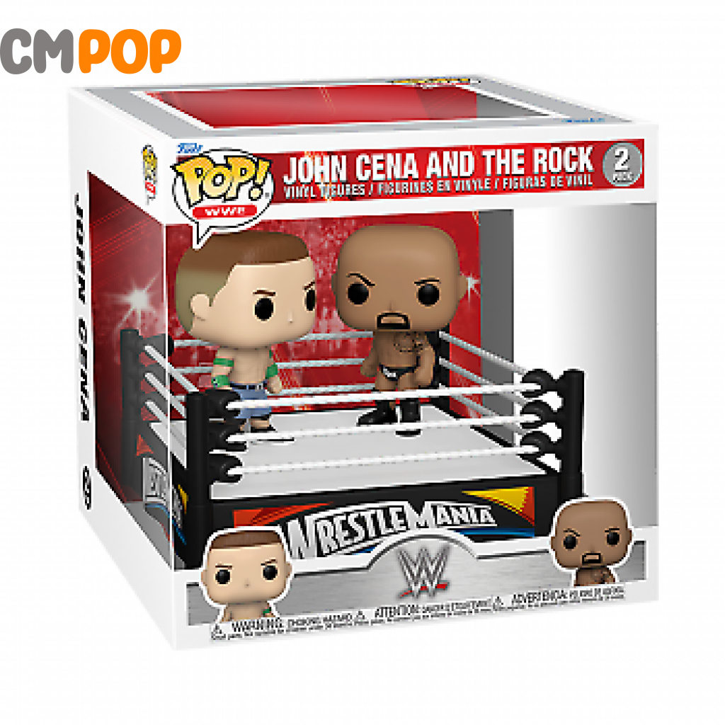 John Cena And The Rock - Wrestlemania Funko Pop! Wwe Pop Moment Pop