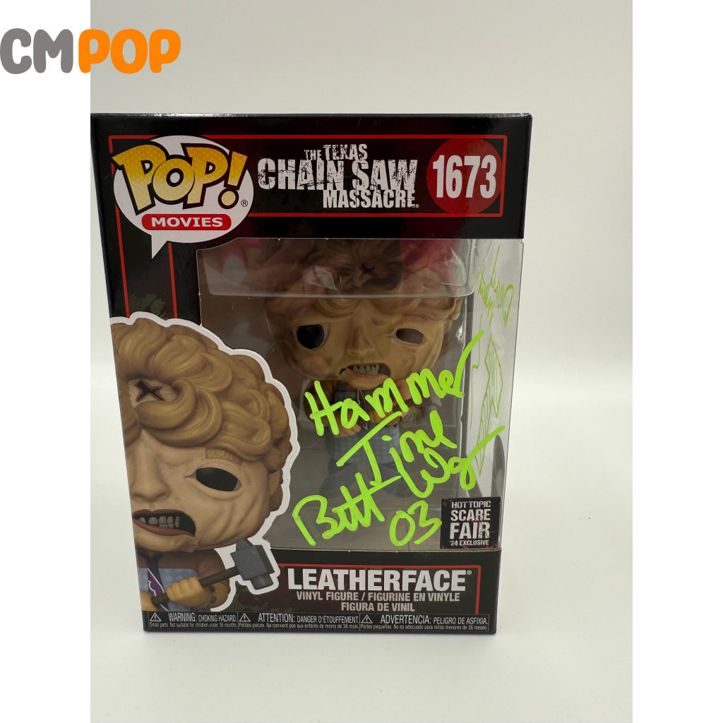 Leatherface - #1673 - Funko Pop! - Movies - The Chainsaw Massacre - Hot Topic Scare Fair - Signed by - Certified Pop!