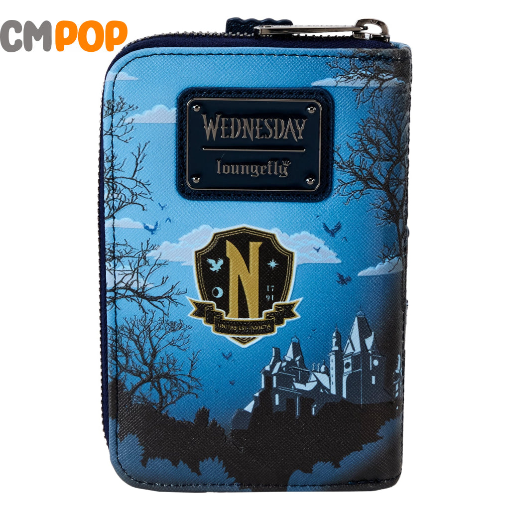 Mgm Wednesday Nevermore Castle Zip Around Wallet - Loungefly