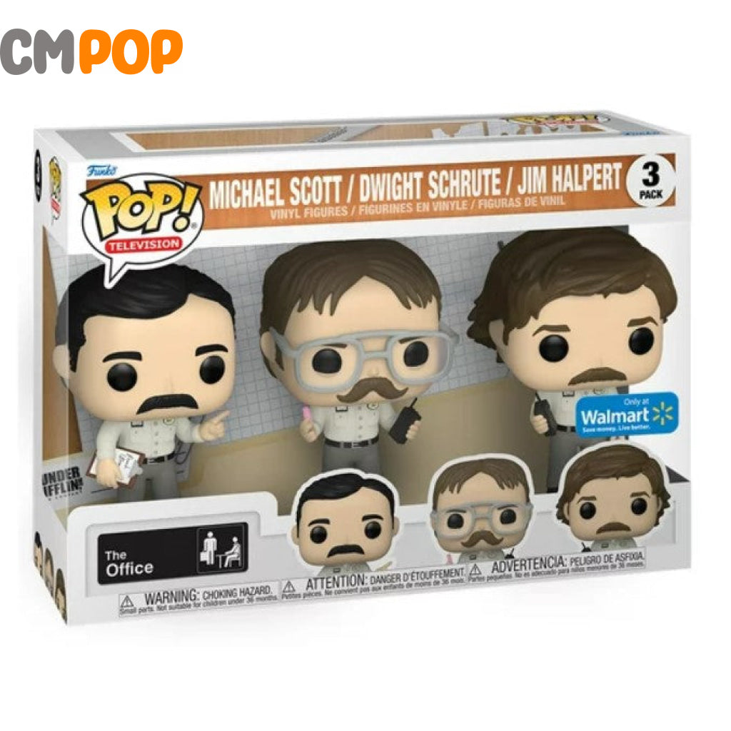 Michael Scott Dwight Shrute Jim Halpert - 3 Pack Funko Pop! The Office Walrmart Exclusive Pop