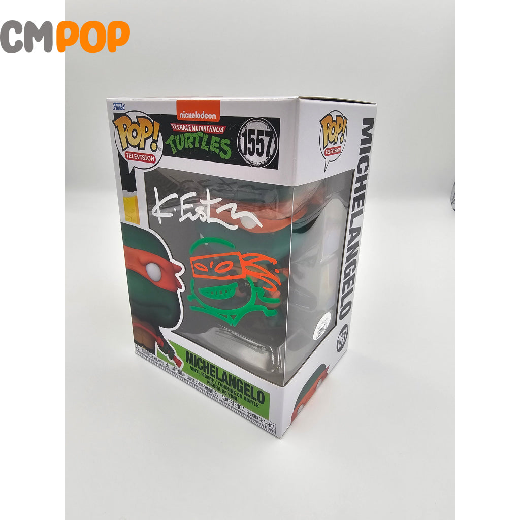 Michelangelo - #1557 Funko Pop! Retro Toys Nickelodeon Teenage Mutant Hero Turtles Signed By Kevin