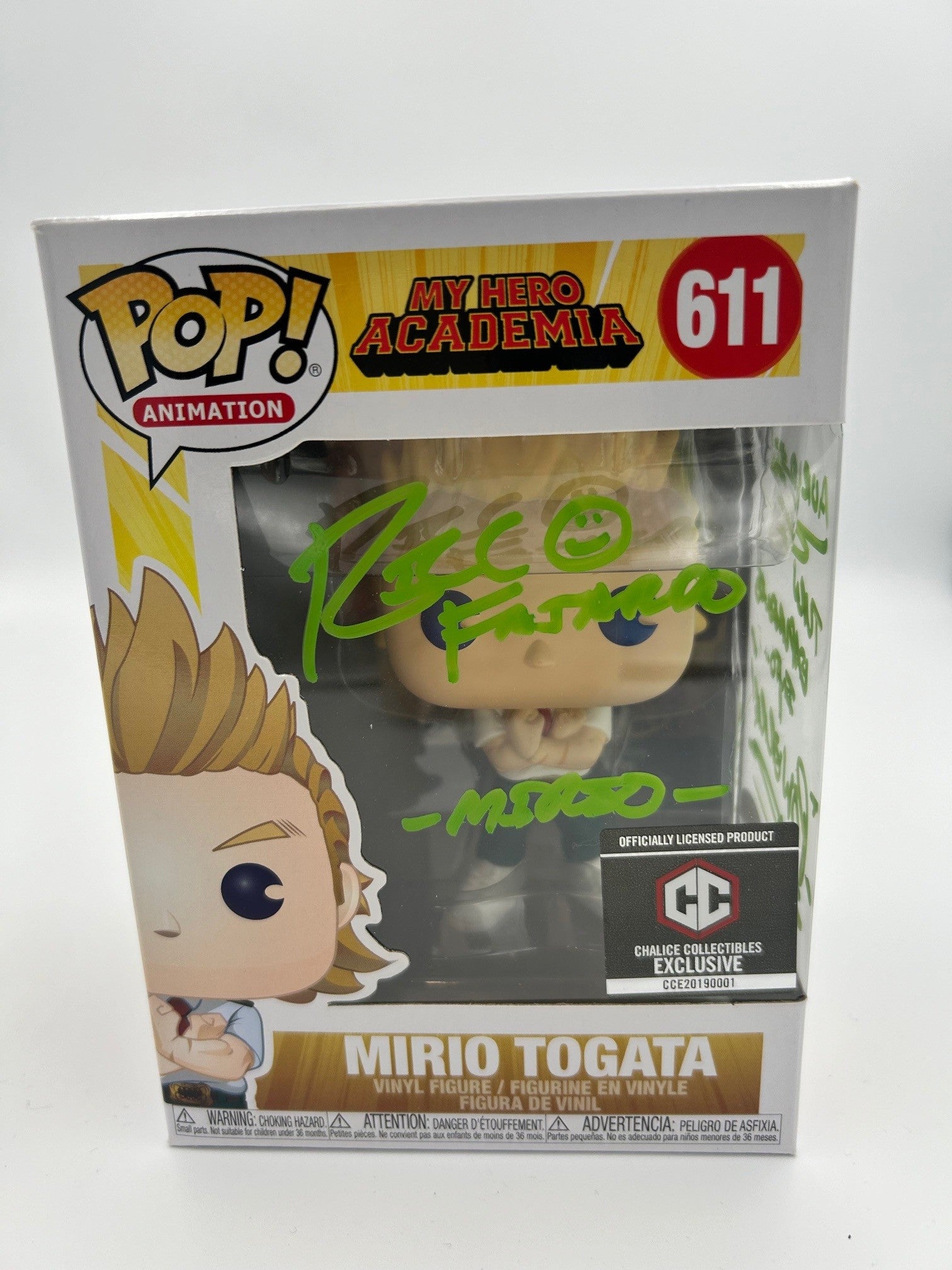 Mirio Togata - #611 - Funko Pop! - Animation - My Hero Academia - Chalice Collectables Exclusive - Signed by Ricco Fajardo