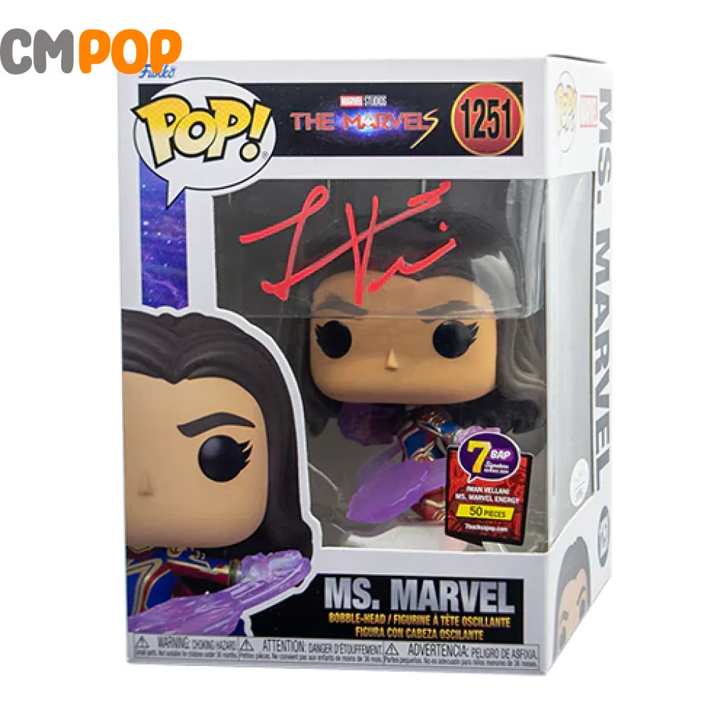 Ms. Marvel - #1251 Funko Pop! The Marvels Signed By Iman Vellani (50Pcs) Certified Pop