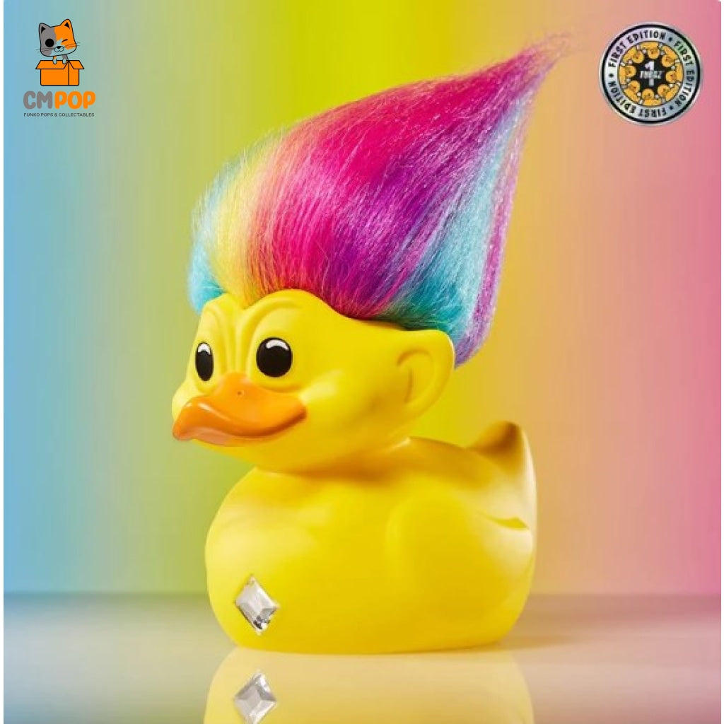 Official Trolls Rainbow Troll (Yellow With Hair) - Tubbz Cosplaying Duck Collectable Funko Pop
