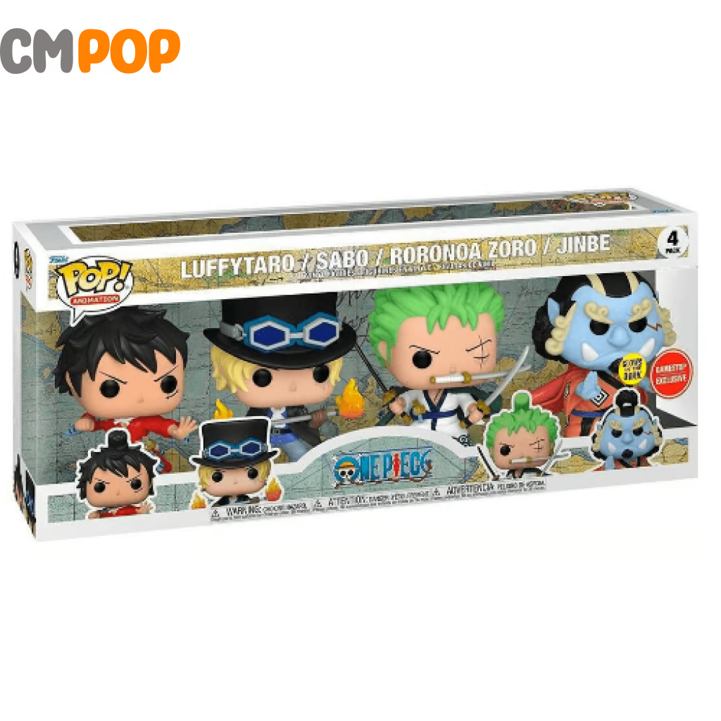 One Piece - Luffytaro/Sabo/Roronoa Zoro/Jinbe/Luffytaro # 4Pk Funko Pop! -Gitd- Gamestop Exclusive