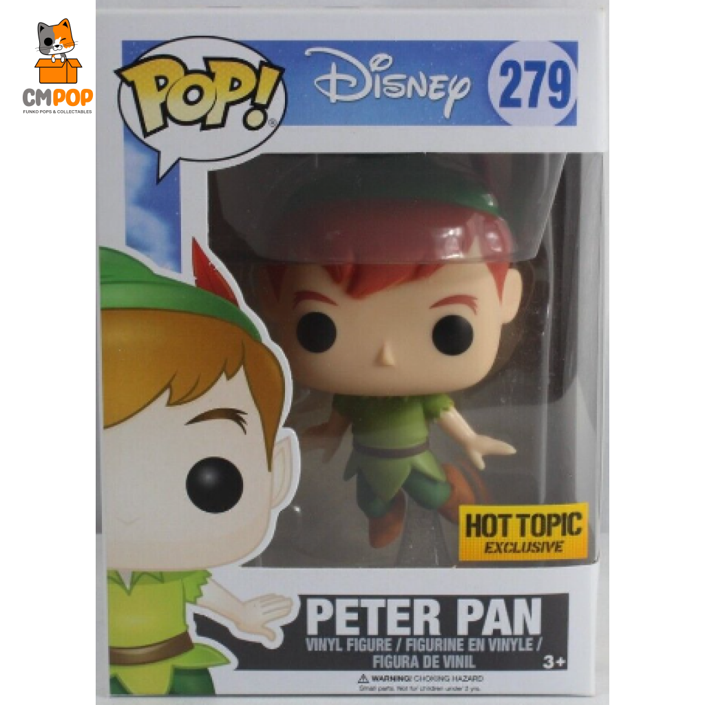 Peter Pan - #279 -Funko Pop! Disney Hot Topic Exclusive Funko Pop
