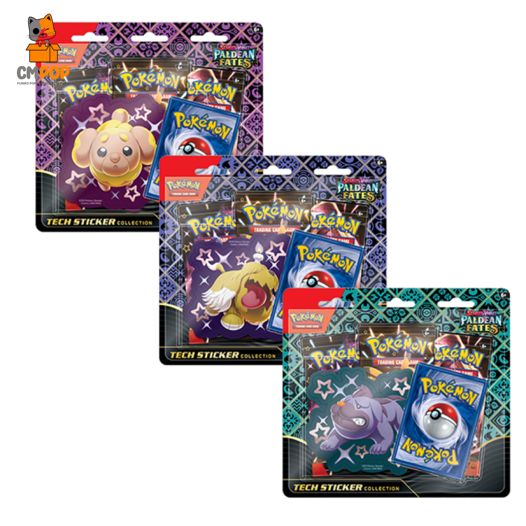 Pokemon Tcg: Scarlet & Violet 4.5 Paldean Fates Tech Sticker Box -Fidough/Greavard/Maschiff Pokémon