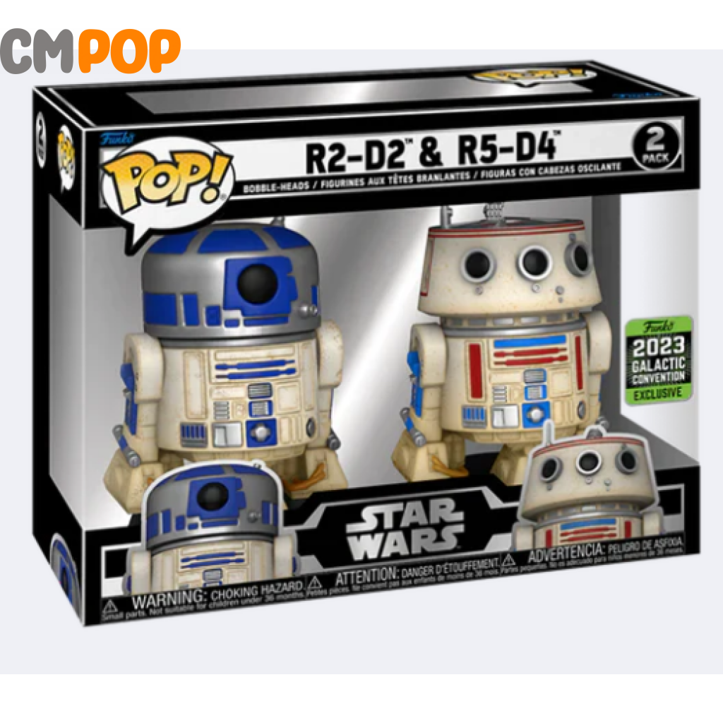 R2-D2 & R5-D4 2 Pack - Funko Pop! 2023 Galactic Convention Exclusive Star Wars Pop
