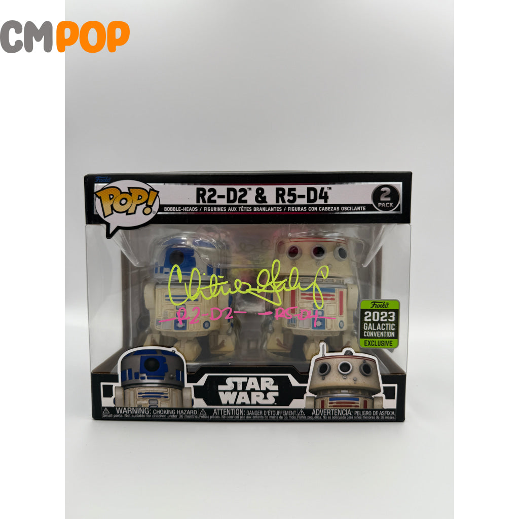 R2-D2 & R5-D4- 2 Pack - Funko Pop! - Star Wars - Funko 2023 Galactic Convention Exclusive - Signed by - Certified Pop!