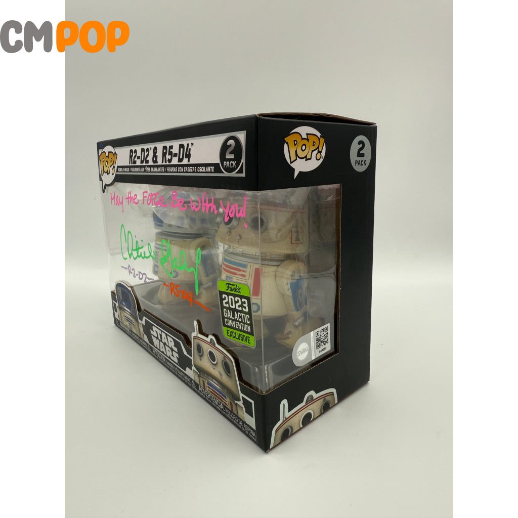 R2-D2 & R5-D4- 2 Pack - Funko Pop! - Star Wars - Funko 2023 Galactic Convention Exclusive - Signed by - Certified Pop!